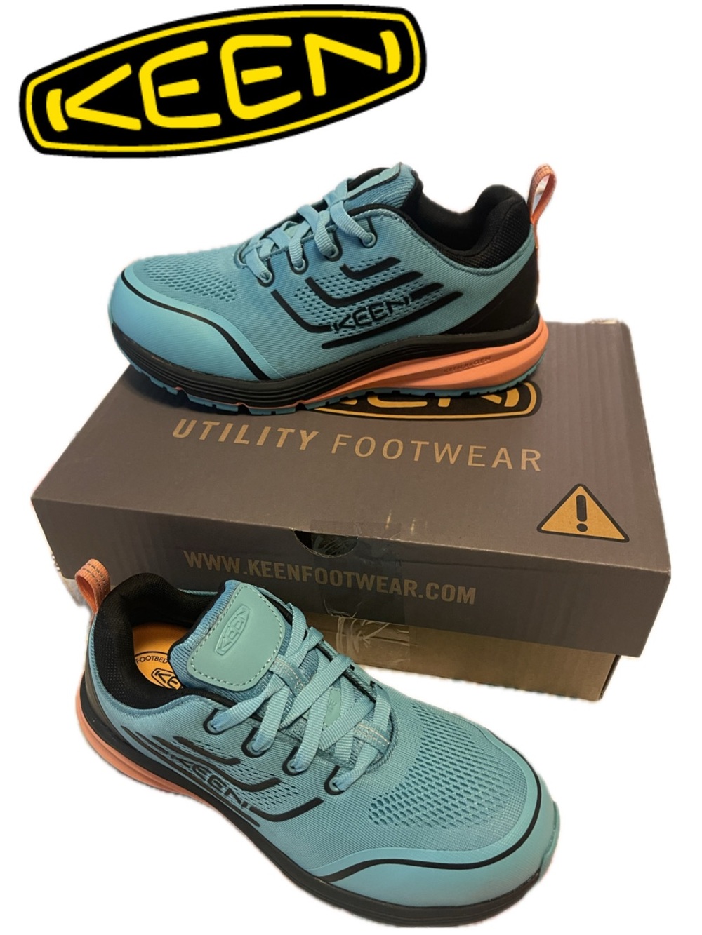 NIB KEEN Utility Aquarelle Minneapolis Low Composite Safety Carbon Toe Work Shoe